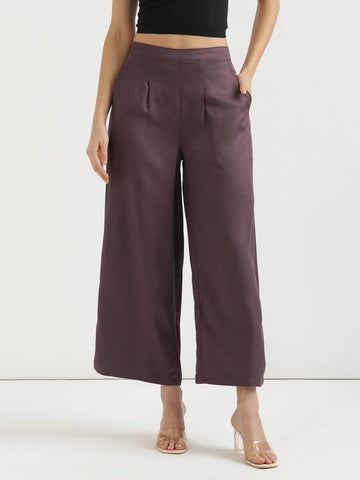 Brinjal Viscose Palazzo Pants