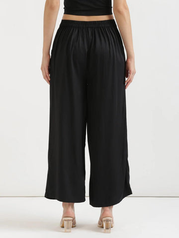 Black Viscose Palazzo Pants