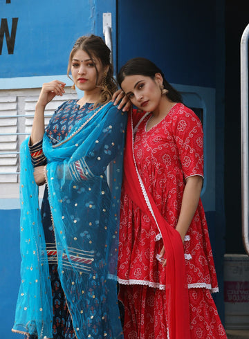 Bandheni Rani Pink Sharara