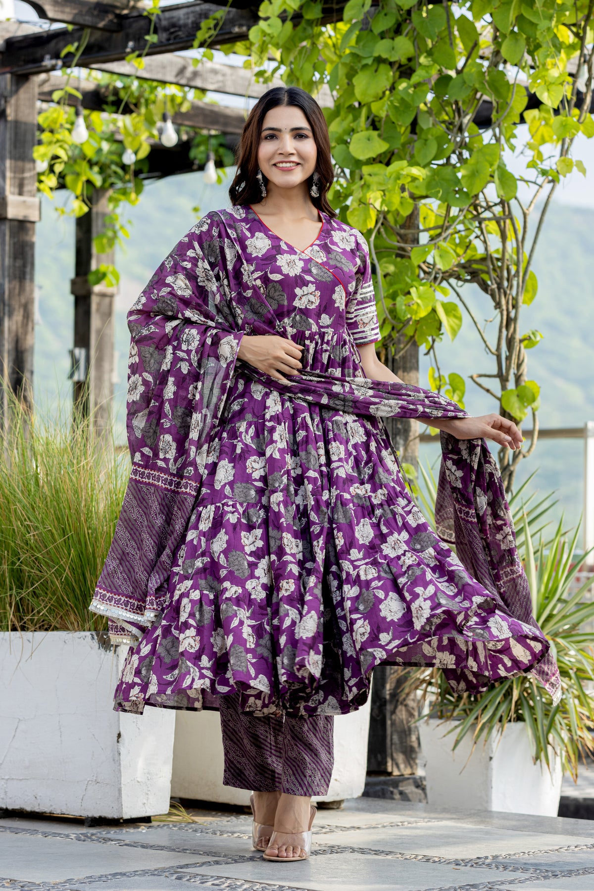 Jamunia Anarkali Set With Dupatta
