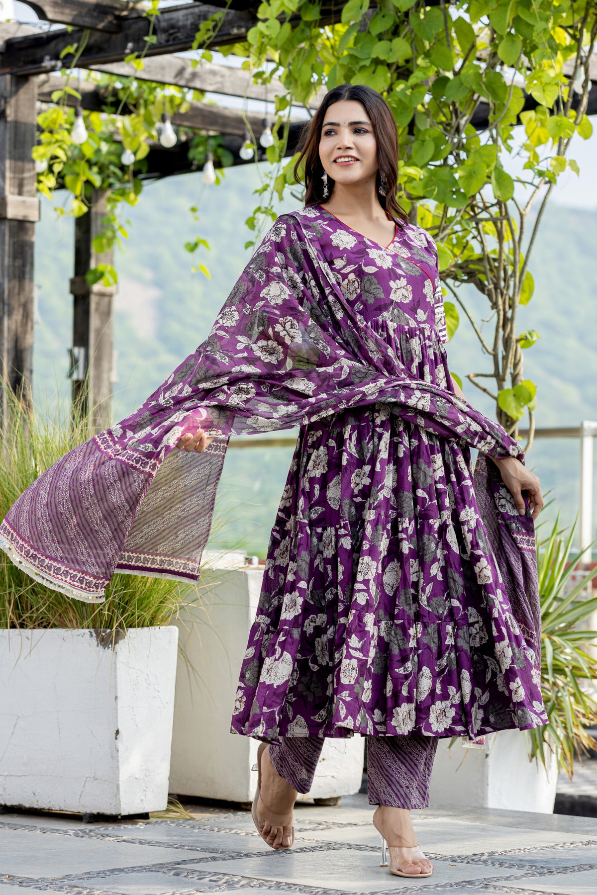Jamunia Anarkali Set With Dupatta