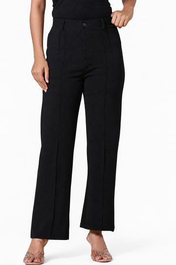 Black High-Waist Lycra Pants