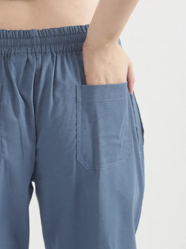 Women's Linen Straight Pant - True Blue