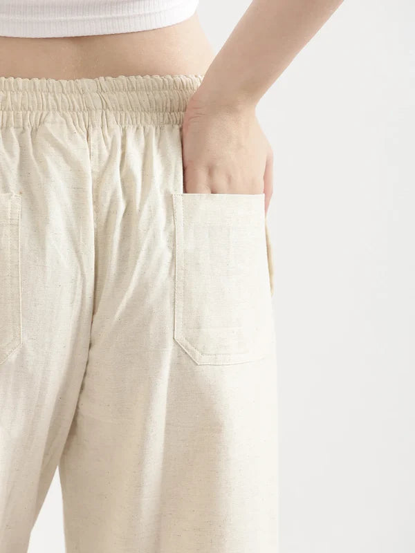 Women's Linen Straight Pant - Off White