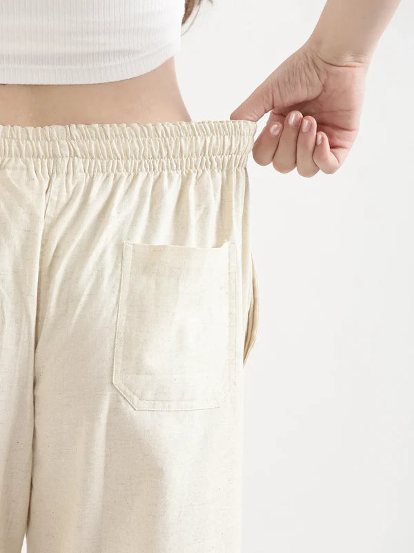 Women's Linen Straight Pant - Off White