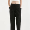 Women's Linen Straight Pant - Black
