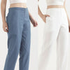 Women's Linen Straight Pant - White & True Blue (Pack of 2)