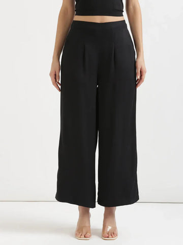 Black Viscose Palazzo Pants