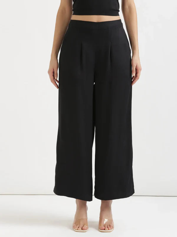 Black Viscose Palazzo Pants