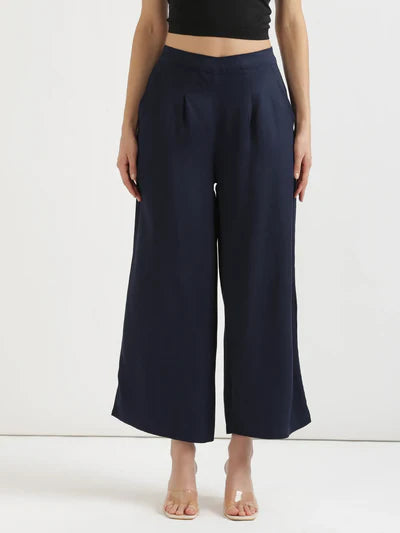 English Blue Viscose Palazzo Pants