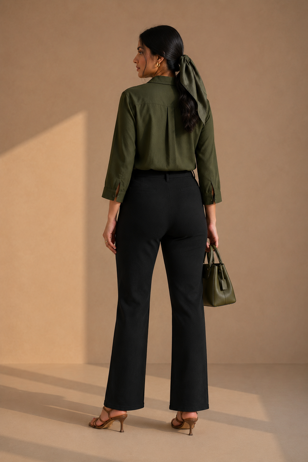 Black High-Waist Lycra Pants