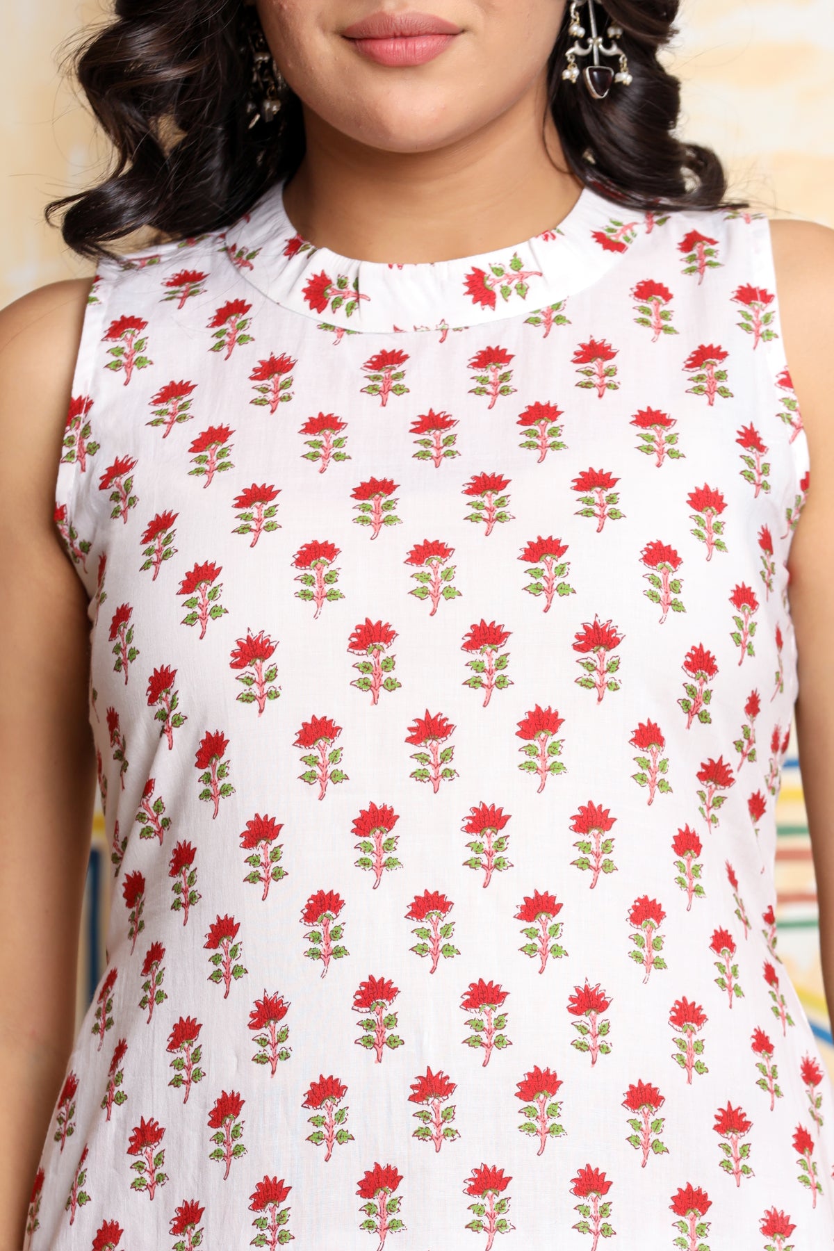 White Red Halter Neck Set Of Two