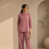 Dusty Rose Cotton-Linen Co-Ord Set