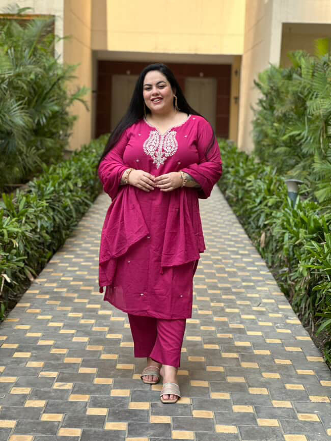 Gulal Rani Pink Cotton Set