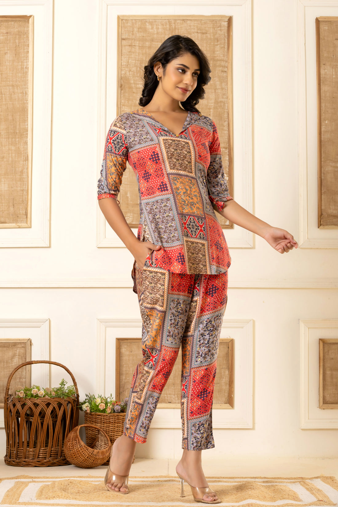 Peach Multi Co-Ord Set