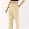 Women's Cotton Straight Pant - Beige