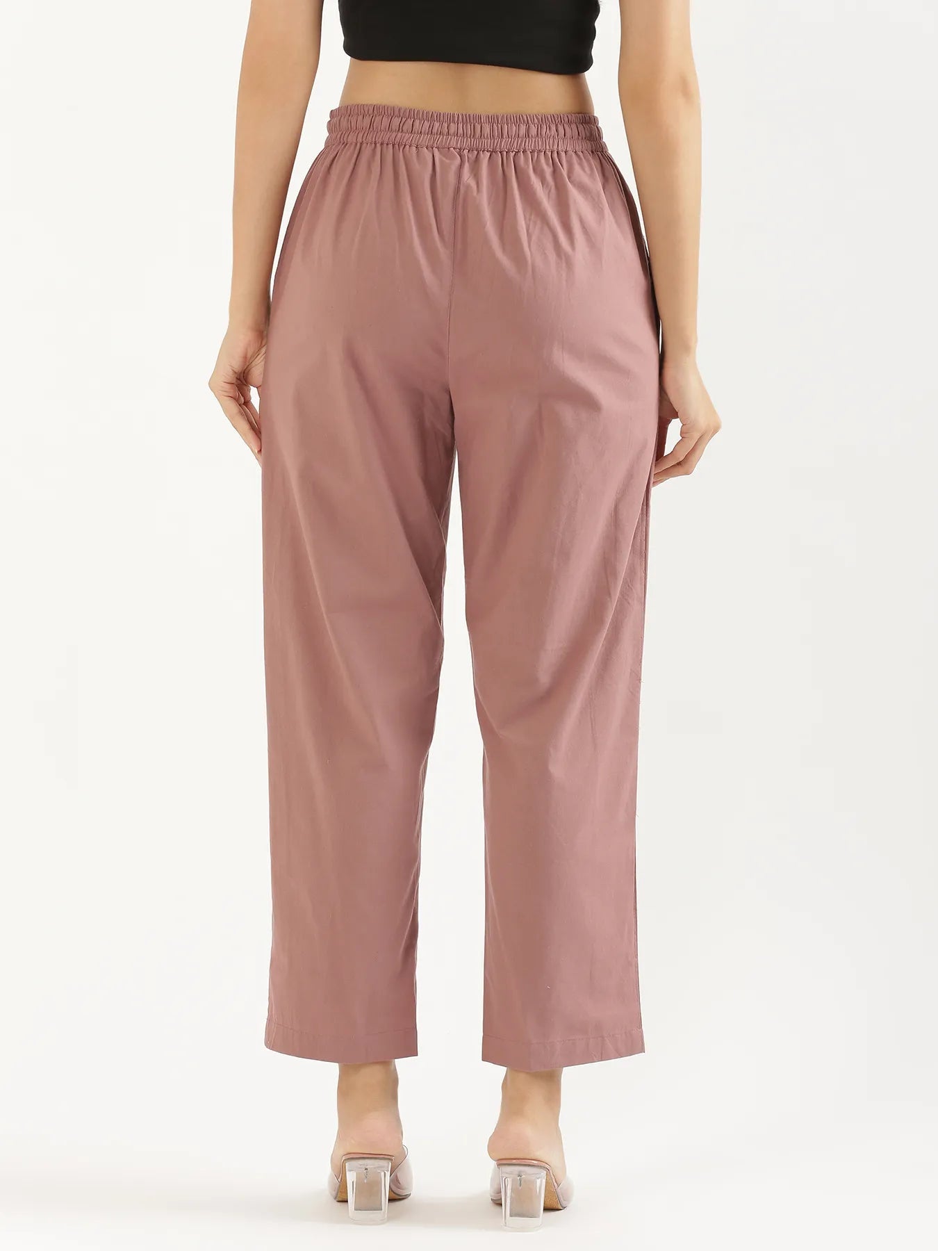 Women's Cotton Straight Pant - Dusty Rose