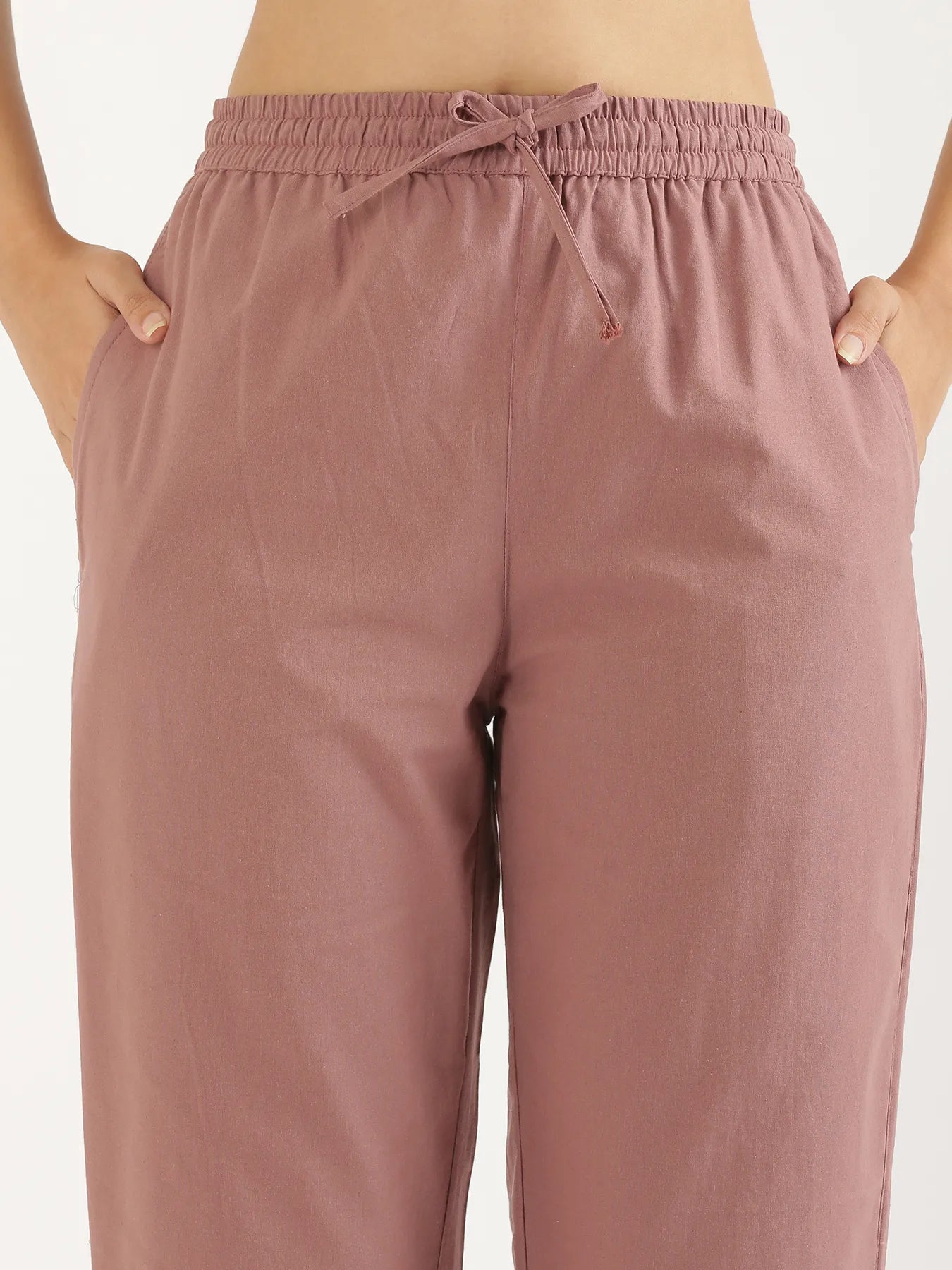 Women's Cotton Straight Pant - Dusty Rose