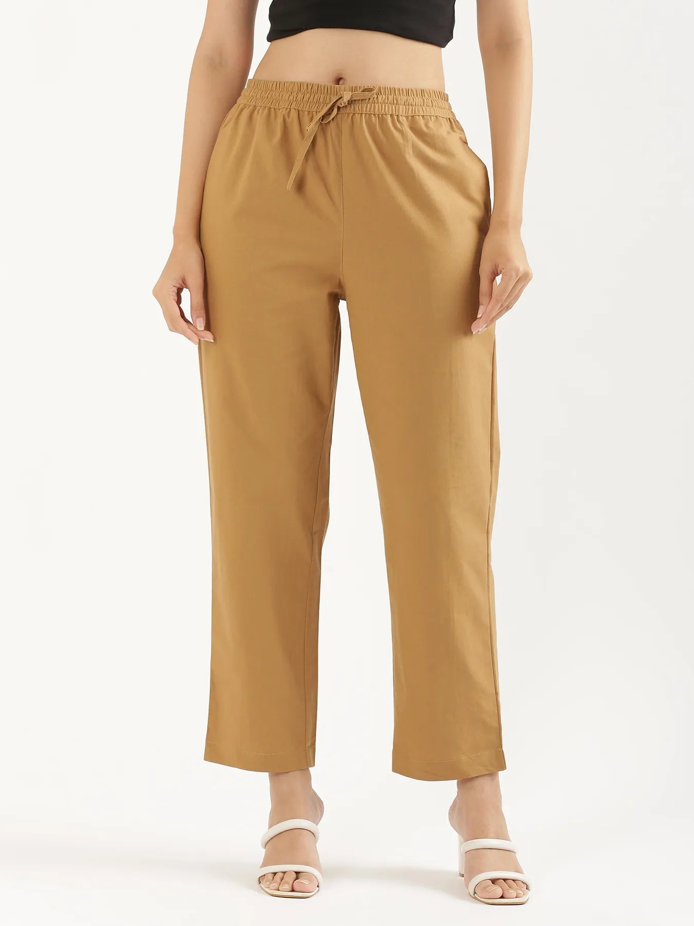 Women's Cotton Straight Pant - Mocha