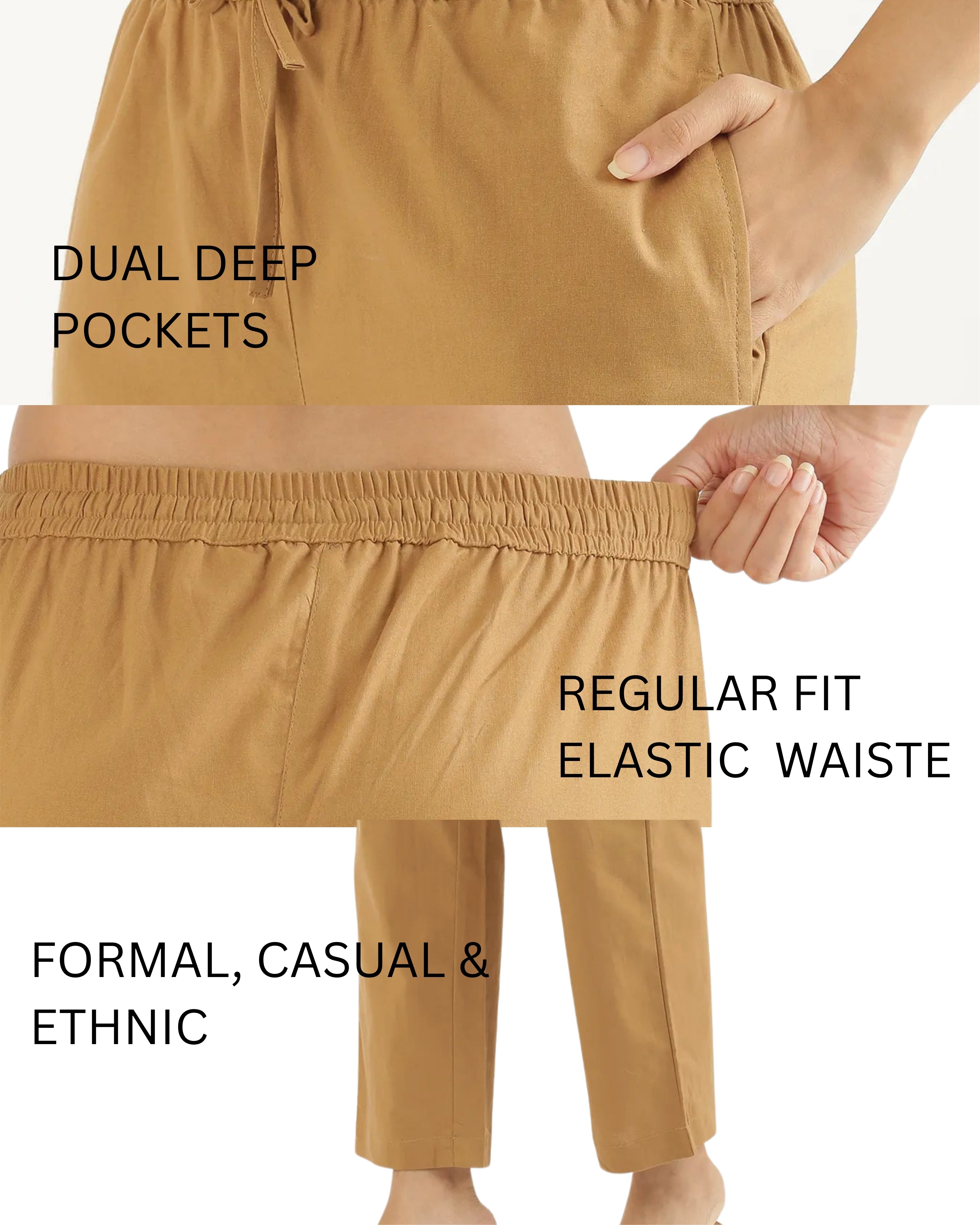 Women's Cotton Straight Pant - Mocha