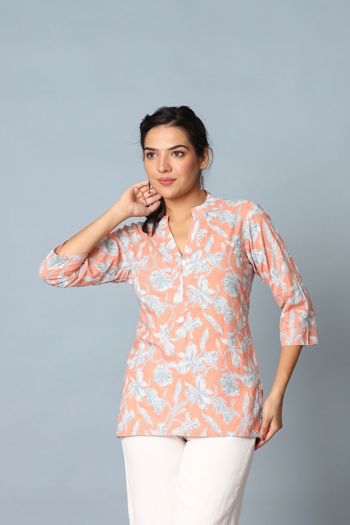 Peach Short Kurta
