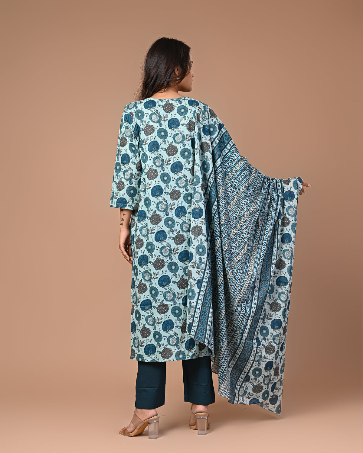 Sea Green Straight Kurta Set