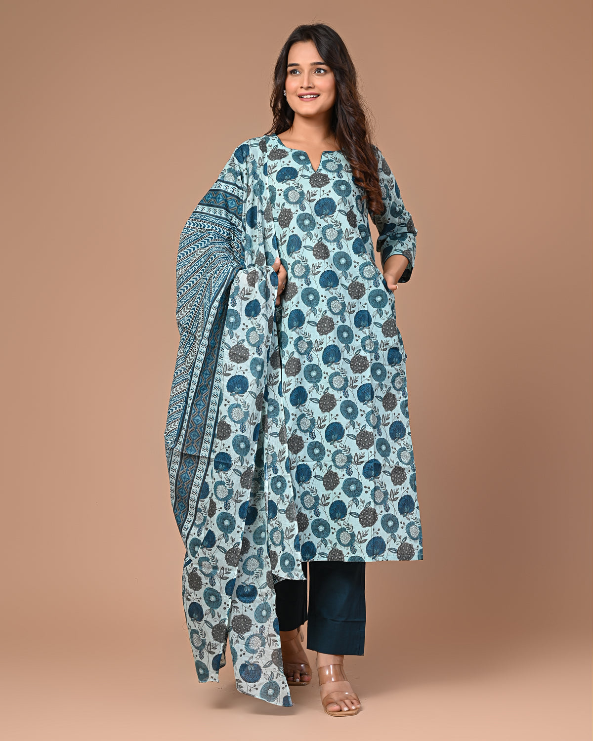 Sea Green Straight Kurta Set