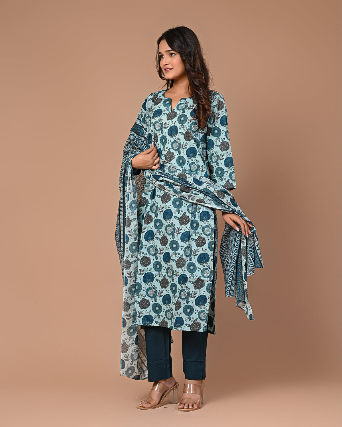 Sea Green Straight Kurta Set