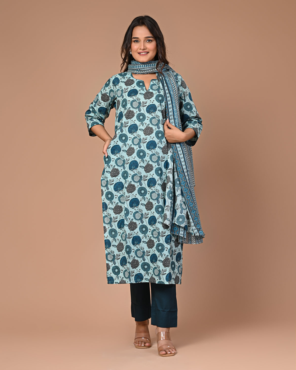 Sea Green Straight Kurta Set