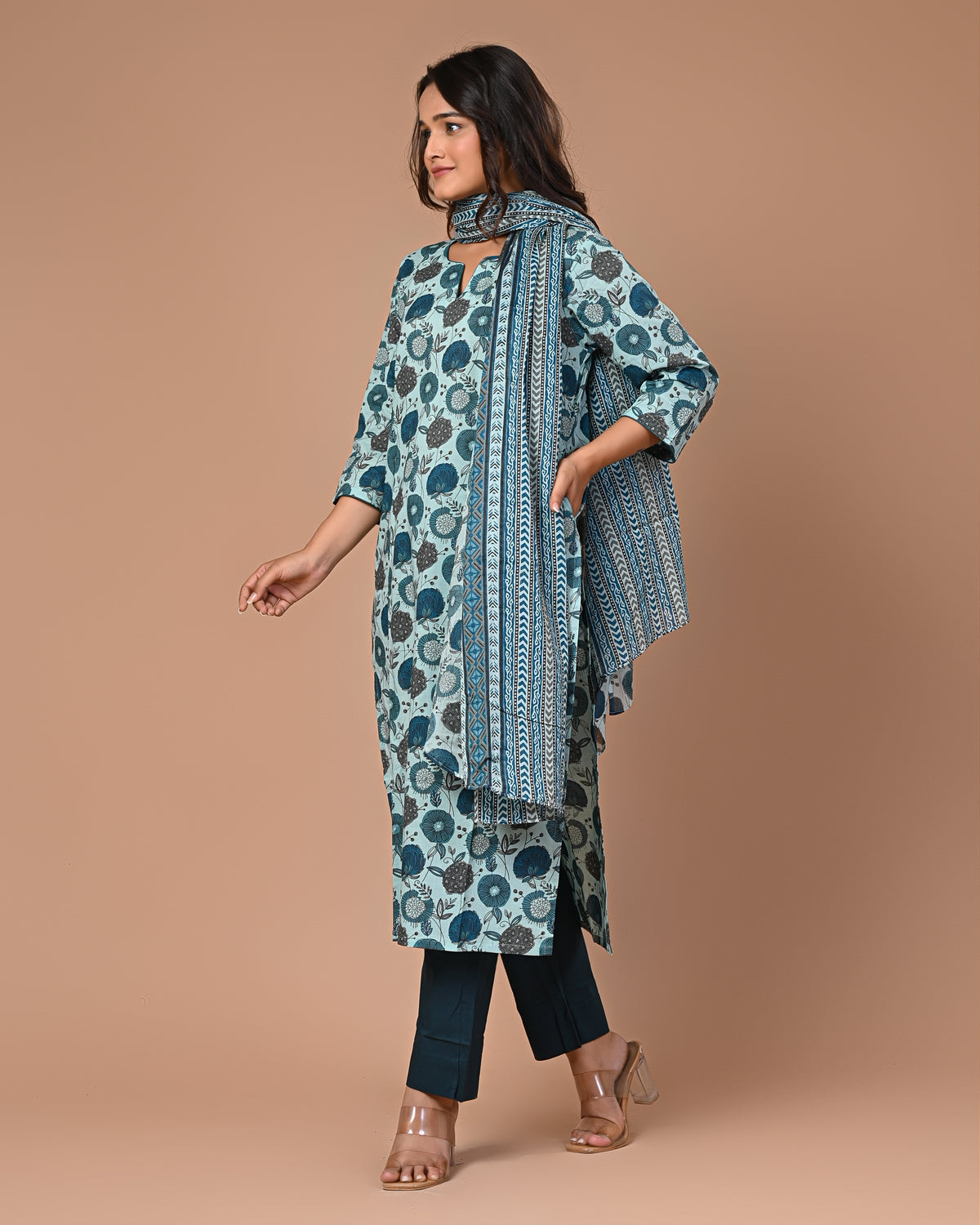 Sea Green Straight Kurta Set