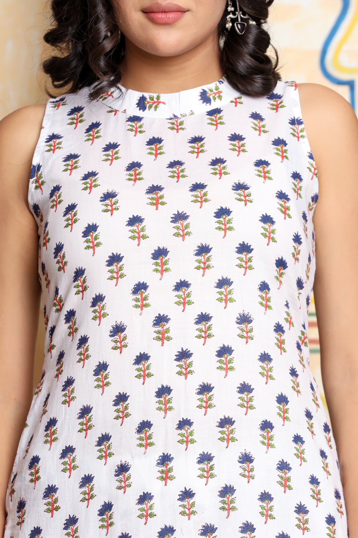 White Indigo Halter Neck Set Of Two