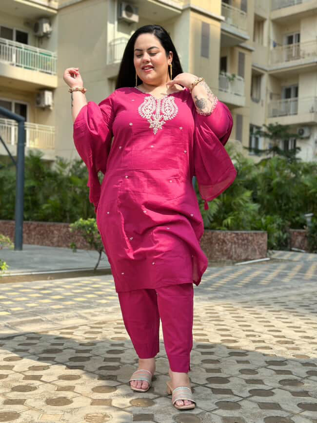 Gulal Rani Pink Cotton Set