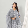 Grey Floral Pintuck Set Of Three