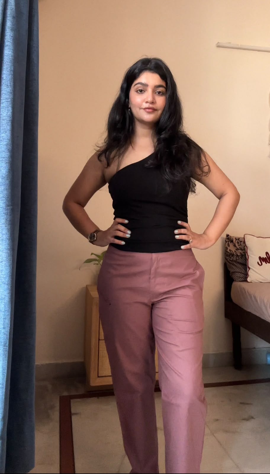 Women's Linen Straight Pant - Dusty Rose