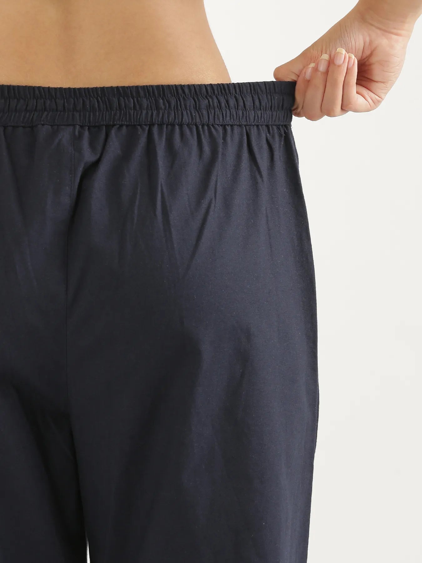 Women's Cotton Straight Pant - Black