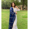 INDIGO BLOCK PRINT COTTON SHARARA SET OF THREE
