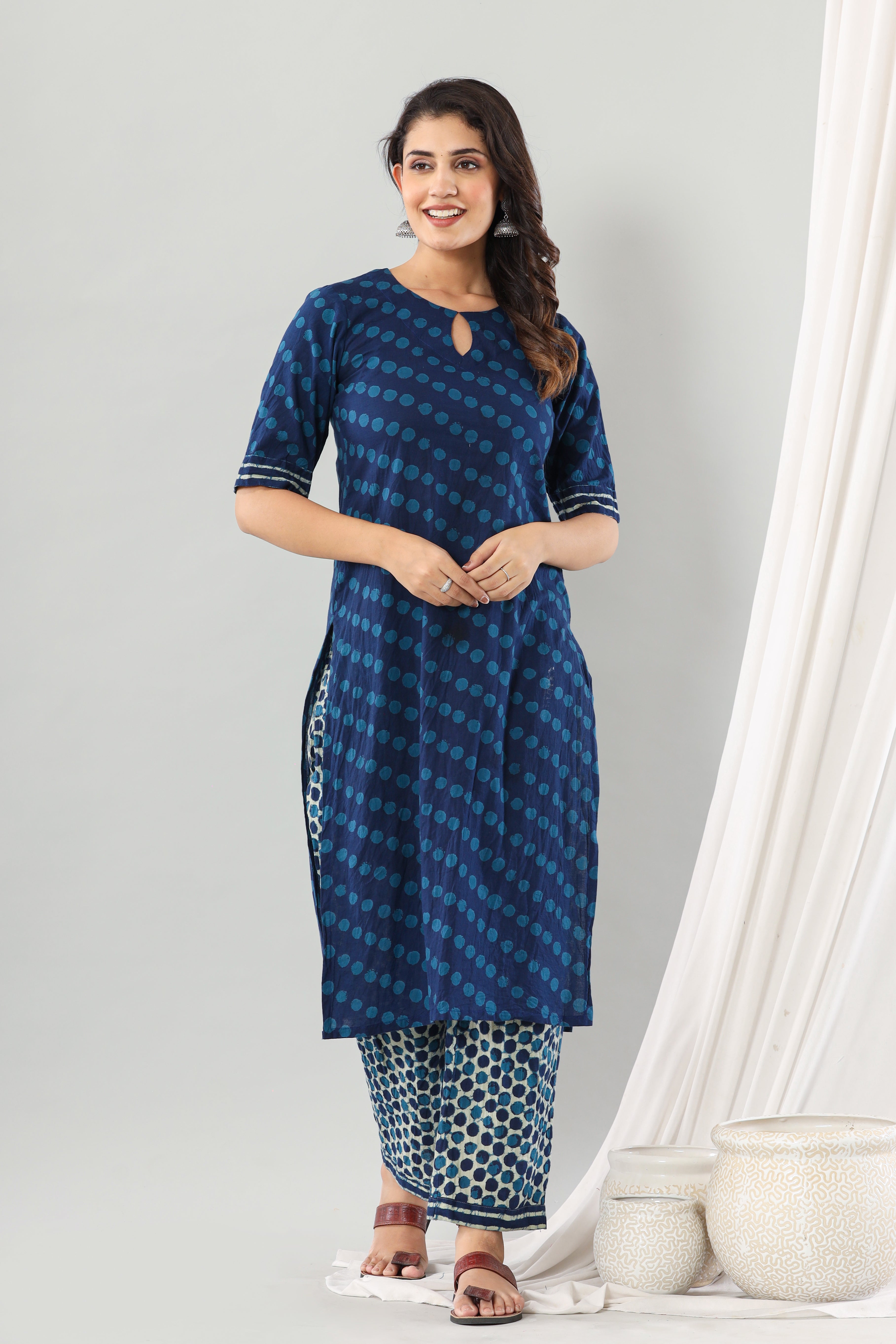 Indigo Polka Dot Set Of Three