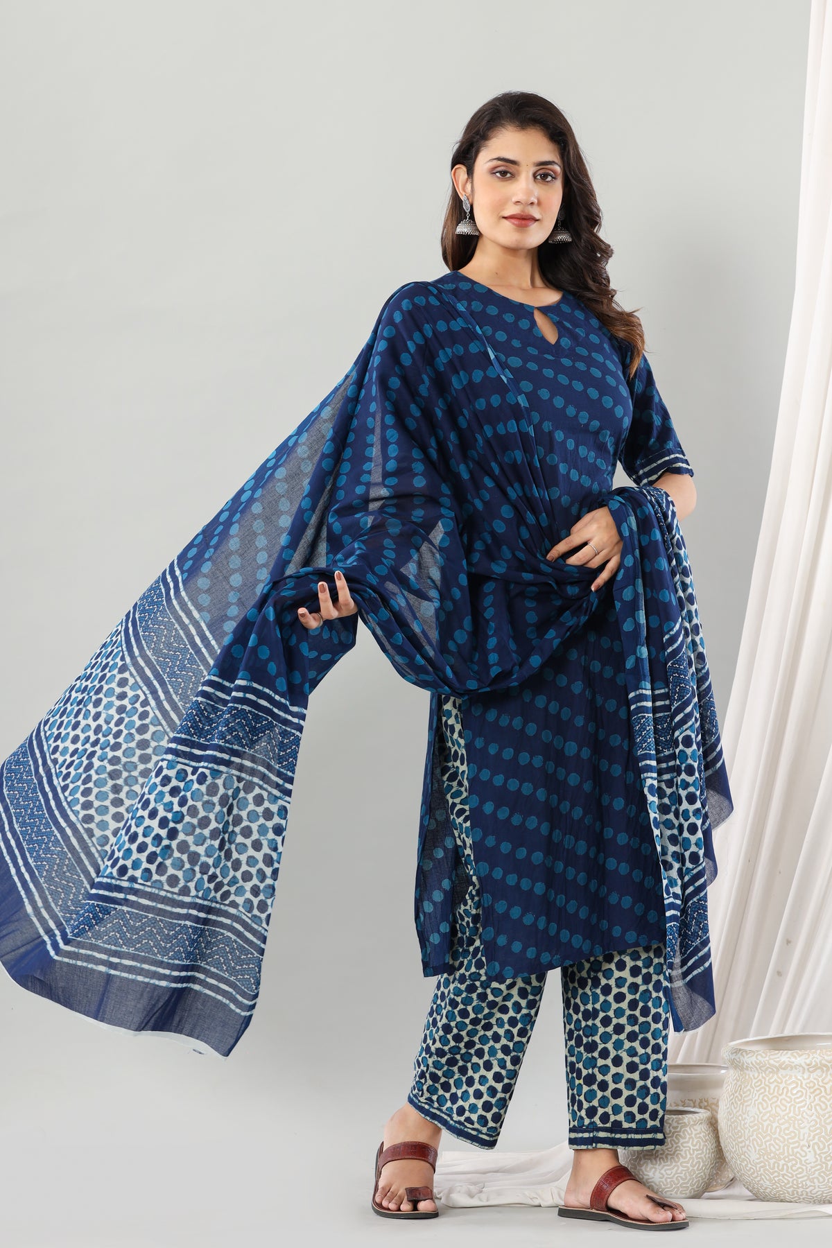 Indigo Polka Dot Set Of Three