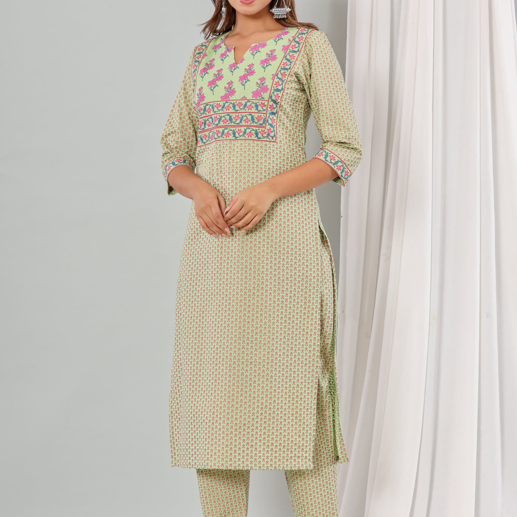 Light Green Cotton Kurta