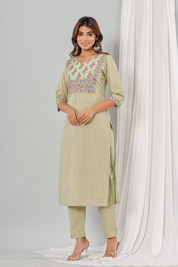 Light Green Cotton Kurta