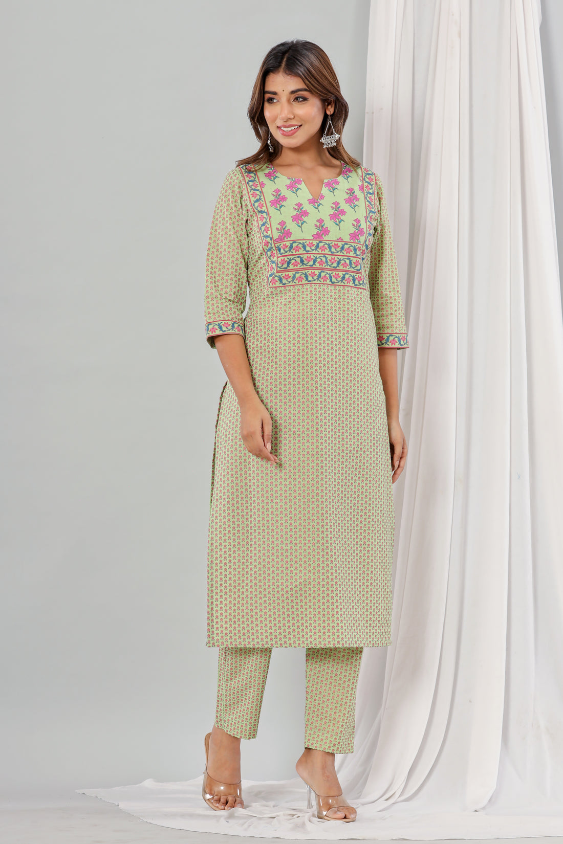 Light Green Cotton Kurta