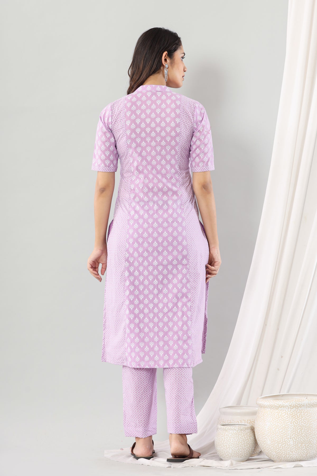 Lilac Cotton A-line Set Of Two
