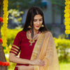 MAROON LONG ANARKALI KURTA SET OF TWO