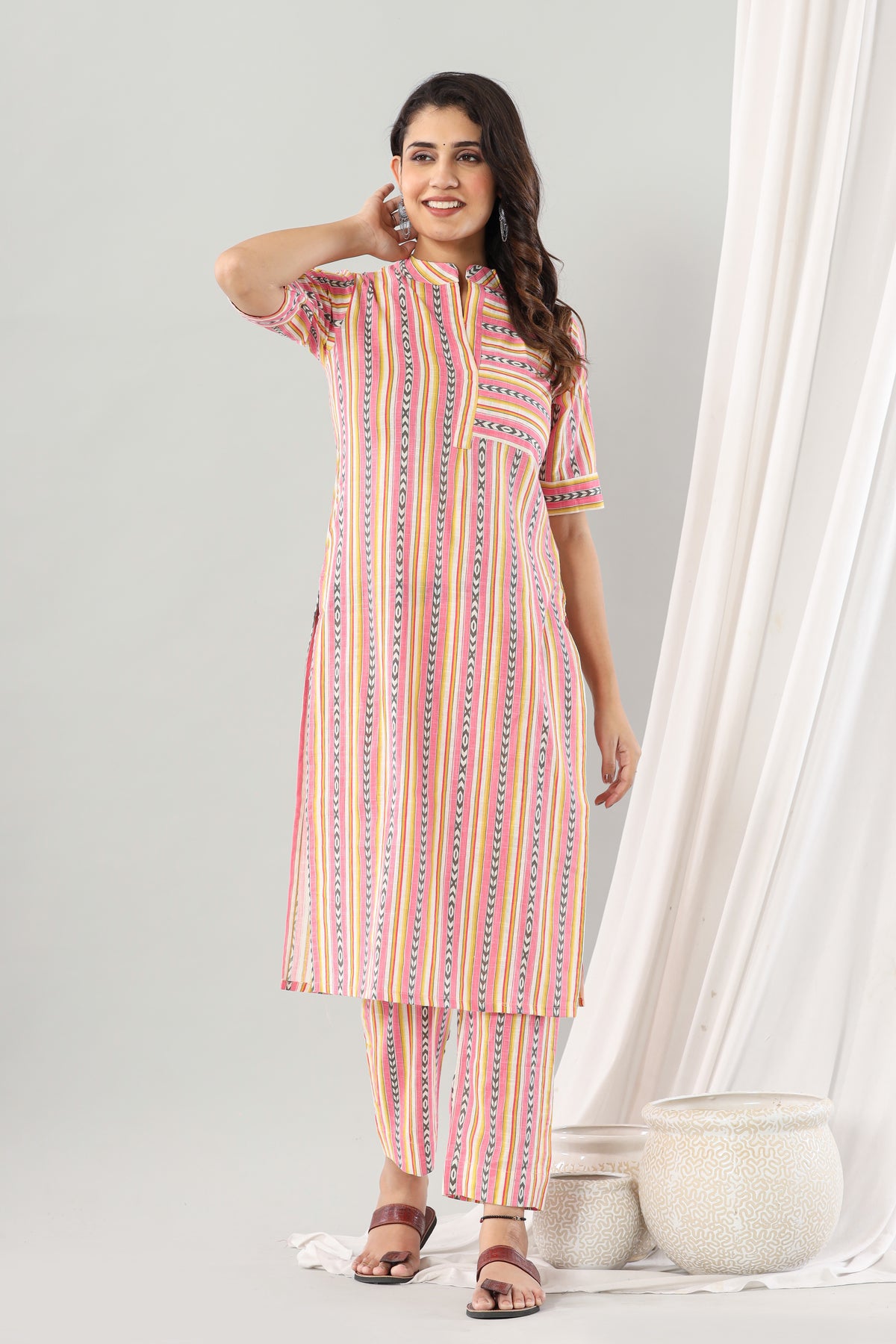 Multi Colored Stripe Set Of Two