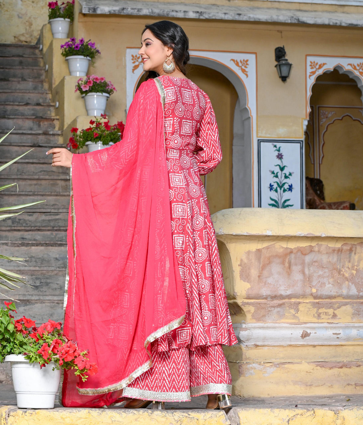 PINK DOLA SILK KALIDAAR KURTA SET
