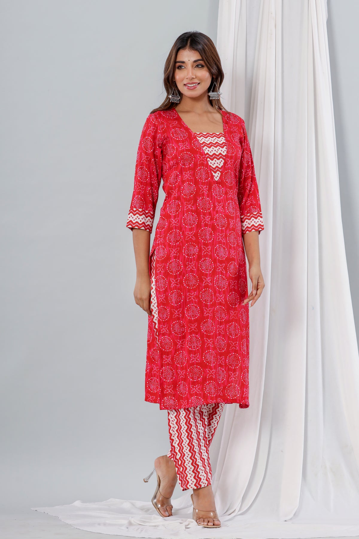Pink Floral Satrangi Set Of Two