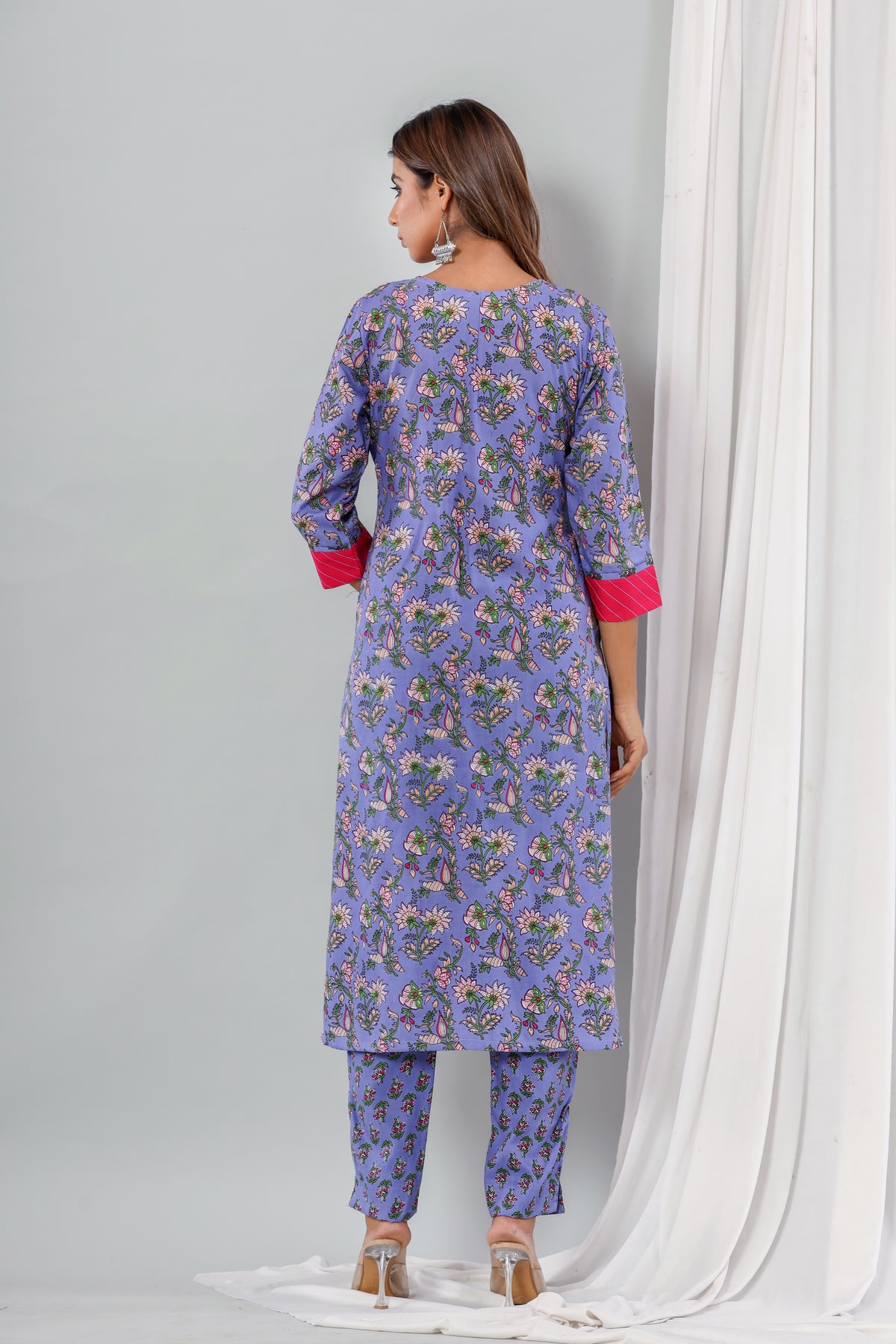 Purple Floral Satrangi Set Of Two