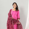 Purple Rayon Muslin Dupatta Set Of Three