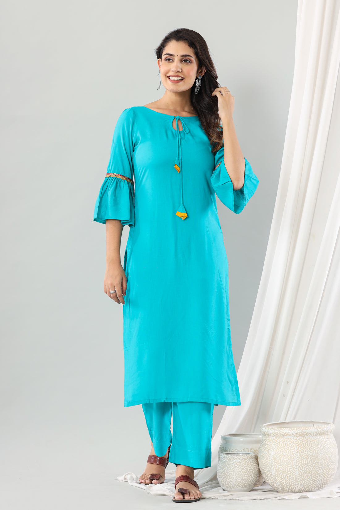 Rama Green Rayon Set Of Two