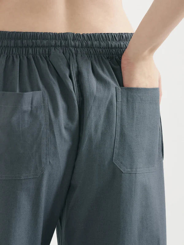 Women's Linen Straight Pant - Grey